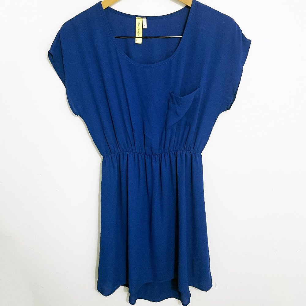 Bee Stitched Royal Blue Cap Sleeve Dress
